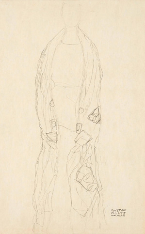 (Kat.-Nr. 18) Gustav Klimt, Study for the Portrait of Fräulein Lieser, standing from the front, 1917, private collection, Austria