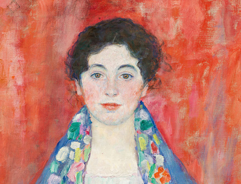 Gustav Klimt, Portrait of Fräulein Lieser, detail of the face