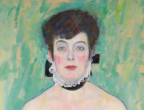 Gustav Klimt, Portrait of Amalie Zuckerkandl, detail of the face, Belvedere Vienna