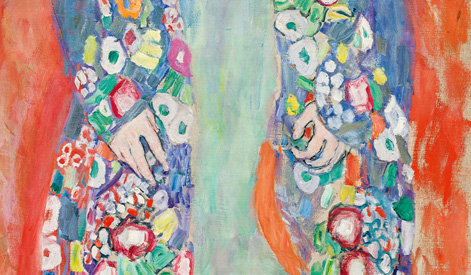 Gustav Klimt, Bildnis Fräulein Lieser, Detail des Umhangs